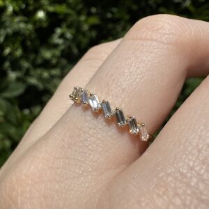 14k Yellow Gold Baguette Diamond Band. 0.50cttw High Quality Lab Grown Diamonds. Ring. Size 7 1/4. 1 gram.