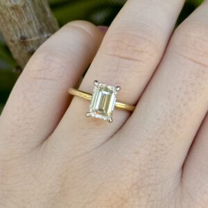 Emerald Cut Hidden Halo