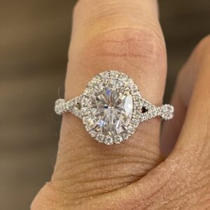 Oval Cut Halo Accent