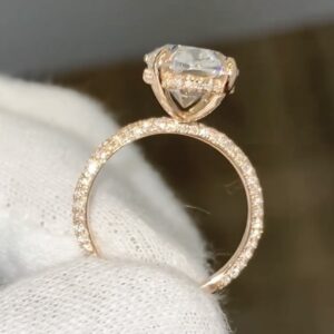 Oval Cut Hidden Halo Accent