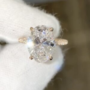 Oval Cut Hidden Halo Accent